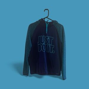 Therma Fit Royal Blue Hoodie with Teal Accents